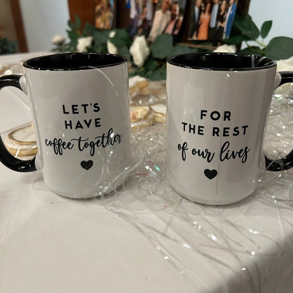 Mr Mrs Mugs, Custom Couple Coffee Mug Set, Unique Wedding Gift, His and ...