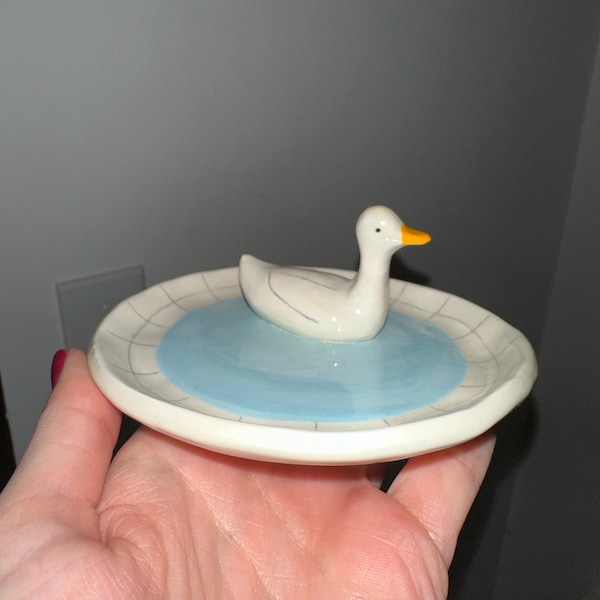 Duck Pond Ceramic Ring Dish Trinket Dish Engagement Gift Birthday