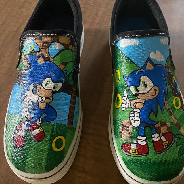 Handpainting shadow and sonic the hedgehog shoes  Trending shoes, Trending  womens shoes, Shoes teen
