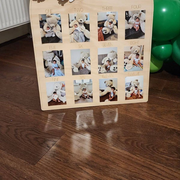 First Birthday Photo Board / One Year of Baby Memory Board / Birthday ...