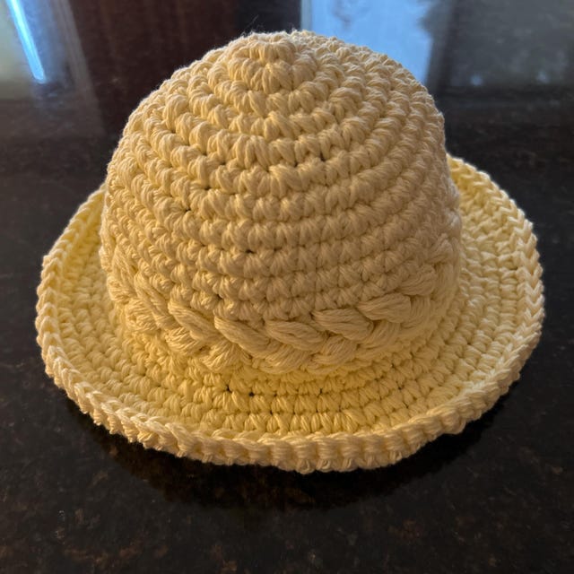 A customer's finished Wheatfield Sun Hat Crochet Pattern