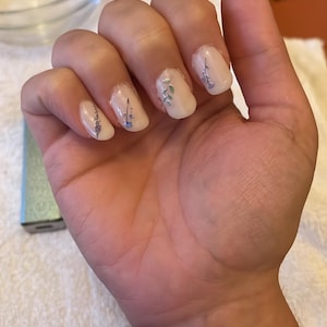 Nail Art Water Decals Stickers Transfers Spring Summer Water Effect Pretty Pink Blue Green Flowers Floral Petals Leaf Leaves (522)