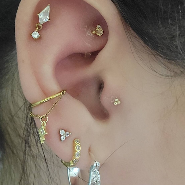 Hidden Rook Piercing 16g F136 Implant Grade Titanium Floating Marquise ...