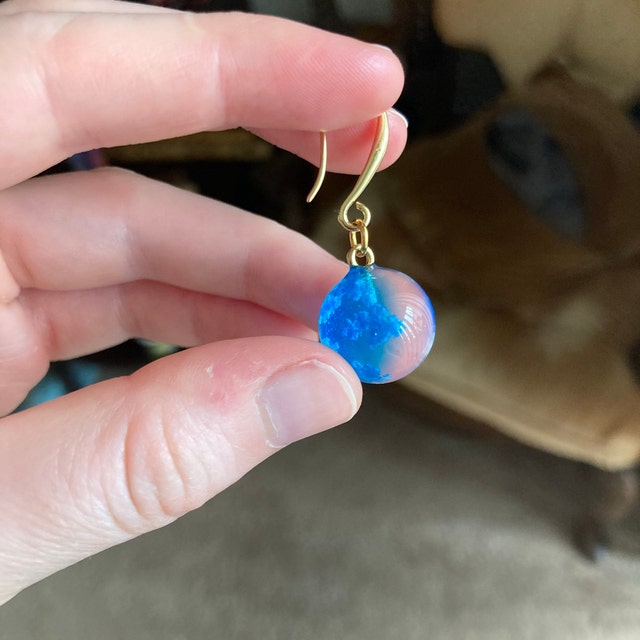 Blue Sky Cloud Earring, White Fluffy Cloud Earrings, Gift