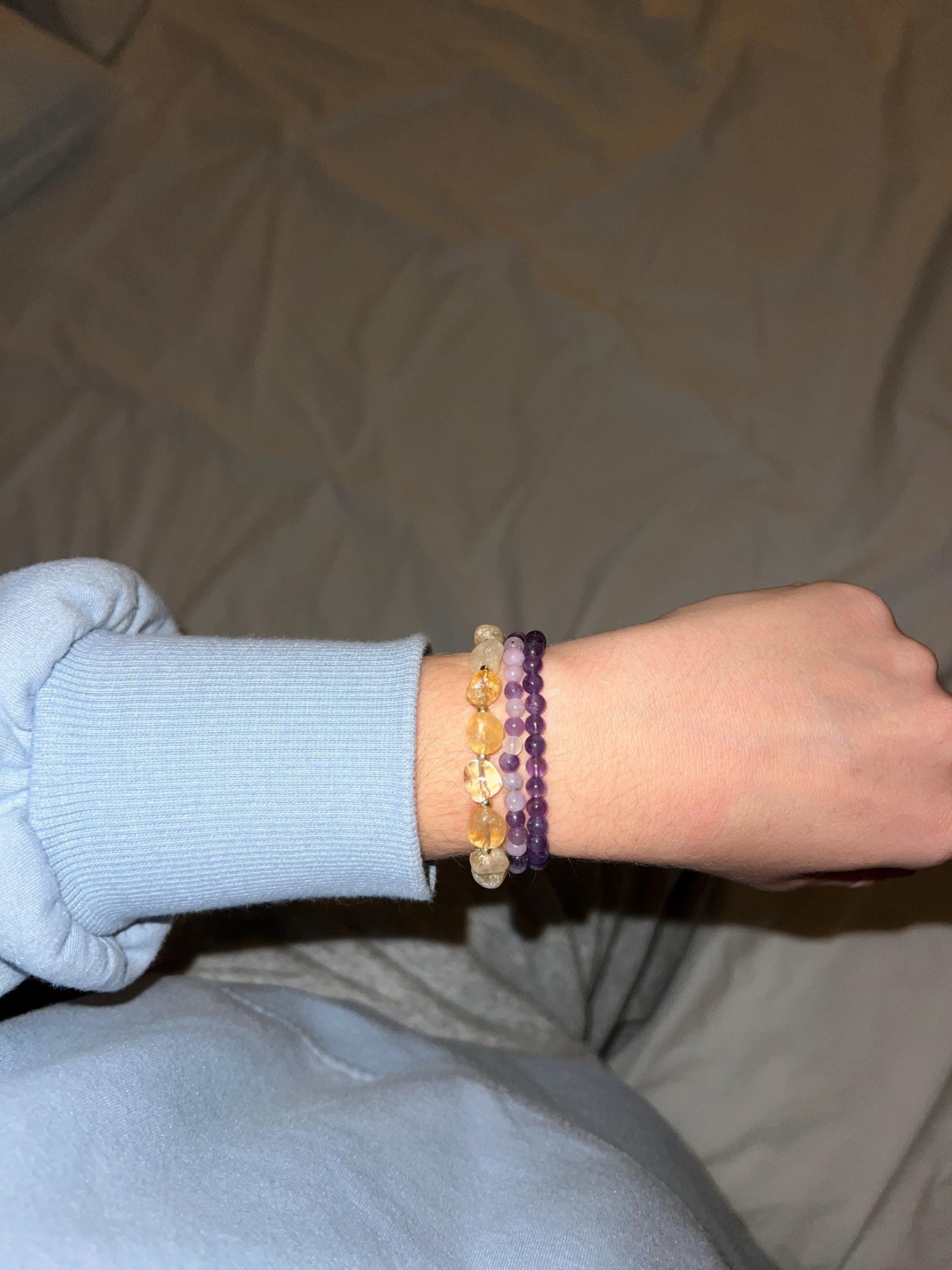 Citrin Armband - Zierliches Armband aus Naturstein - Zartes Citrin Kristall Armband, Solarplexus Chakra, November Geburtsstein Geschenk für Frauen