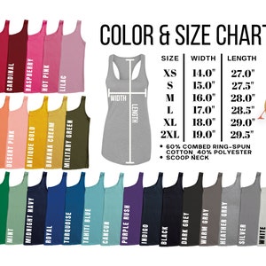 EDITABLE Comfort Colors 9360 Color Swatch Size Chart for Tank - Etsy