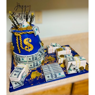 Edible 100 Dollar Bill Cake Toppers, Cupcake Toppers, Rice Krispies ...