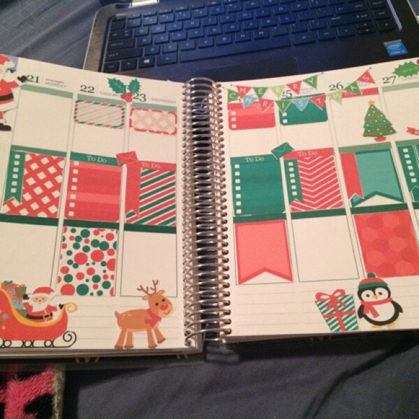 Christmas Monthly Stickers Kit Printable PDF for Erin Condren ...