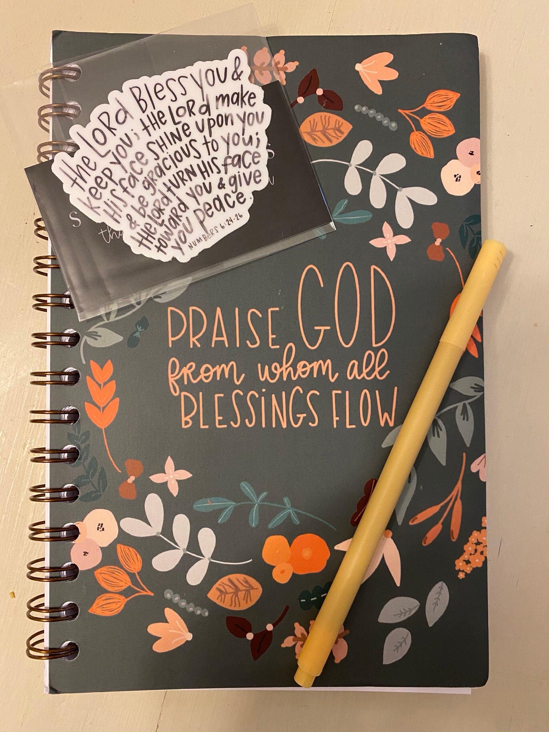 Spiral notebooks | Soft cover journal | Faith notebook | Praise God from whom all blessings flow