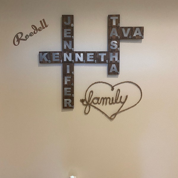 Rope Art- Family Love Rope Art- Love Heart, Rope Home Decor, Rustic ...