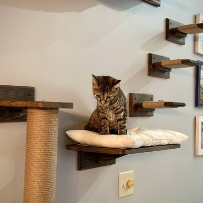 SET Cat Steps Wood Cat Shelves Cat Wall Shelves Cat Bridge - Etsy