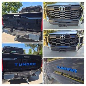 Blackout Door Emblem Badge Set For Toyota Tundra SR5 4X4 Limited (2014-2025) – 2-Piece Overlay