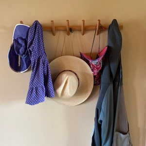 Handmade European Beech Wood Wall Mount Coat & Hat Towel - Etsy