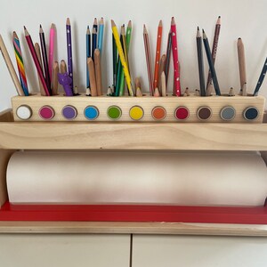 Solid Wooden Crayon/Coloring Book Holder Carrier