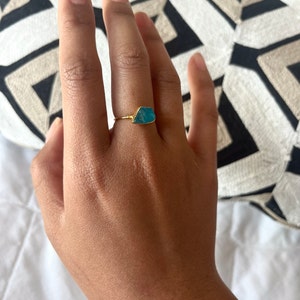Customer photo from Sign in with Apple user, Raw Blue Apatite Ring in Yellow Gold