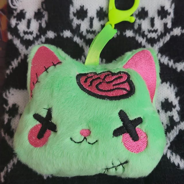 Creepy Cute Zombie Cat Plush Bag Charm, Gurokawa Halloween Undead
