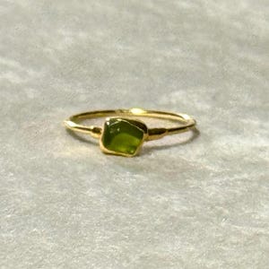Customer photo from Jen, Dainty Raw Peridot Ring