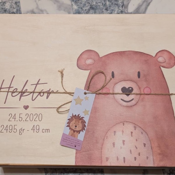 ABUBU Scatola Per Denti Da Latte Con Topo Perez - Ricordo In Legno Per Bambini - Foto 5