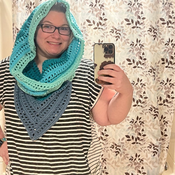 PDF Crochet Pattern - Bohemian Hooded Cowl Scarf - Boho Scarves With ...