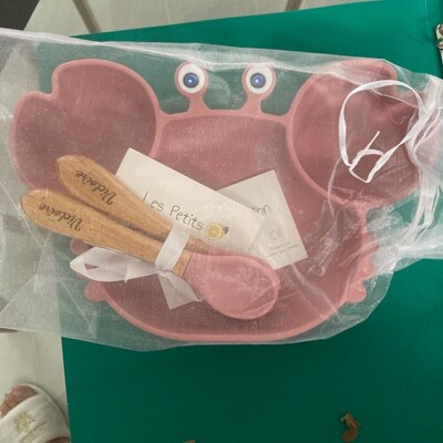 Set De Repas Crabe Bleu Avec Assiette Et Couverts Personnalisés - 1