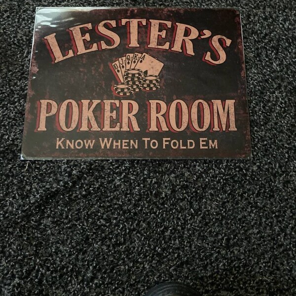 Custom Personalized Poker Room Sign With Name and Phrase Decoration for ...