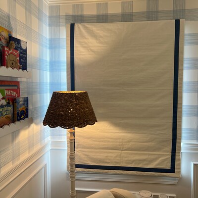 Custom Roman Shades With Ribbon Trim Banding, Made to Order, Any Size ...
