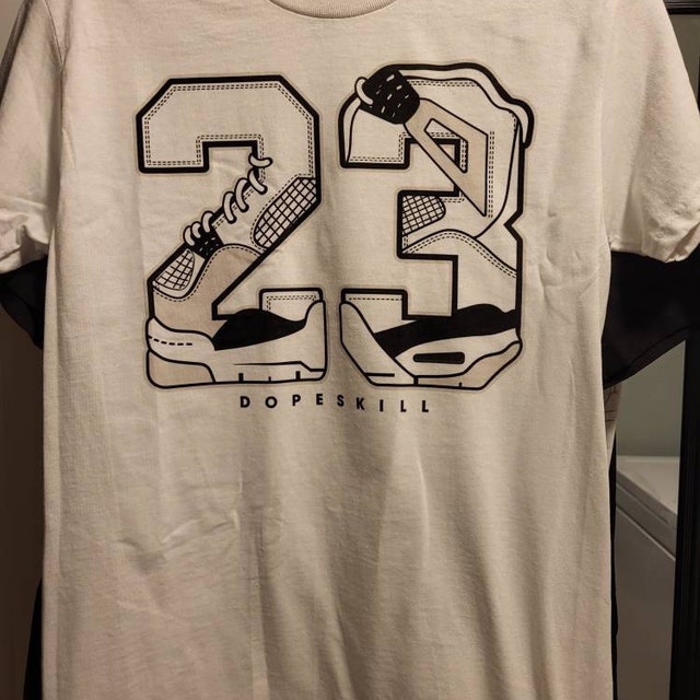 23 Legend T-Shirt To Match Air Jordan Retro 4 Military Black White