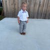 Julian - Baby Boys Baptism Outfit w/ Shorts, Linen, White