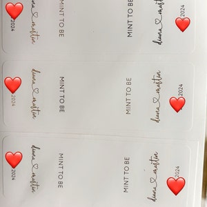 Gold Foil Mint to Be, Wedding Candy Box Sticker. Custom Favor Label ...
