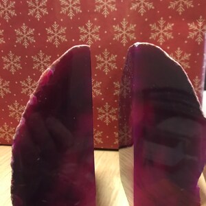 ピンク瑪瑙ブックエンド、本物の瑪瑙、瑪瑙ジオード、ブックエンド