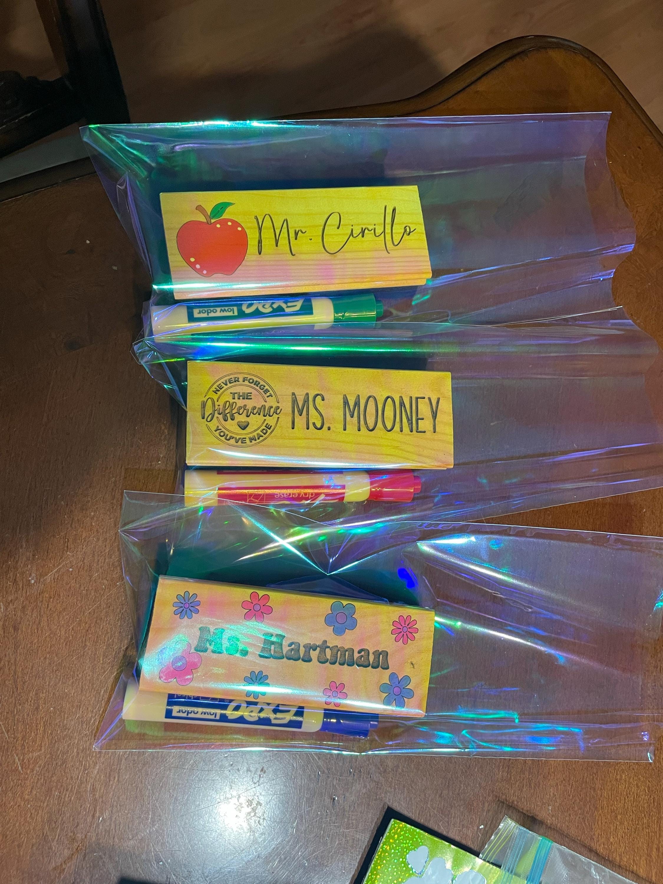 Personalized Teacher Whiteboard/Chalkboard Eraser Gift Set, Hand Painted,  Thank You Gift, Chalkboard Eraser, Teacher Appreciation Gifts.