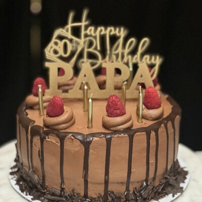 Happy 80th Birthday Cake Topper, Custom Cake Topper for Birthday With ...