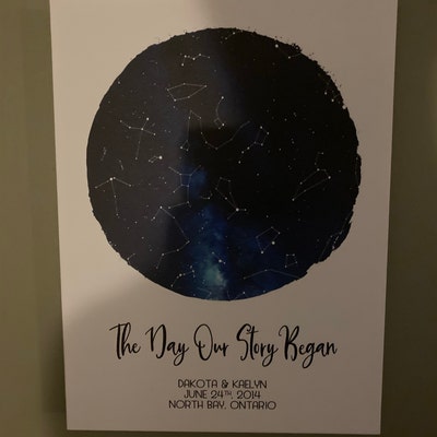 Personalised Star Map Print – The Night We Met, Custom Constellation Map, Framed-1101285