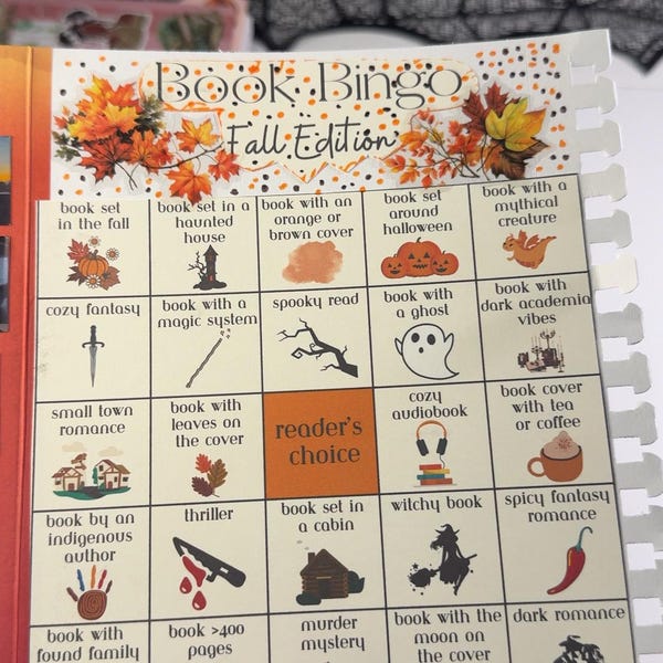 Cozy Fall Book Bingo | Printable TBR Reading Challenge | Autumn-themed ...