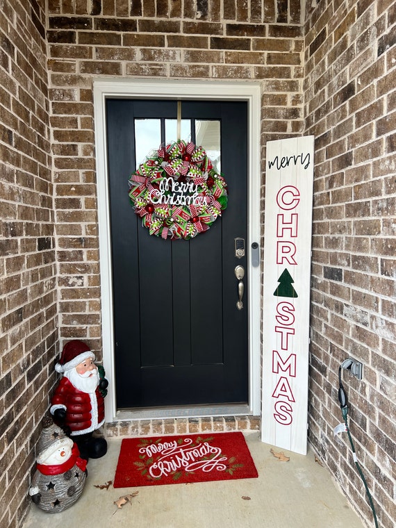 Customer photo of Red Green and White Merry Christmas Whimsical Wreath