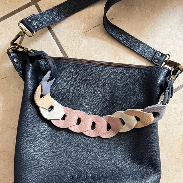 【INCHANT ME】Multi twill leather bucket bag Designer Bucket Bag With Adjustable Strap. Women Shoulder