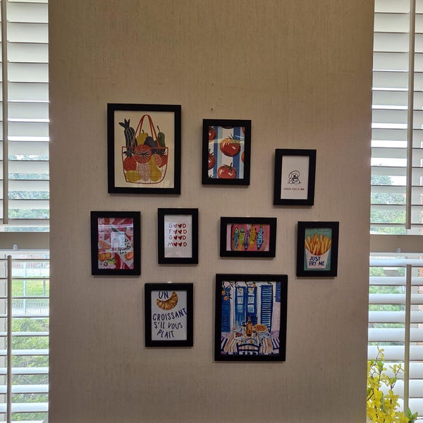mega retro kitchen gallery wall art set of 90,... Kitchen Gallery Wall Art Set, Food Prints, Eclectic Decor (digital ...