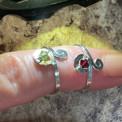 Custom Birthstone Toe Ring Sterling Silver Swarovski Crystal Custom ...