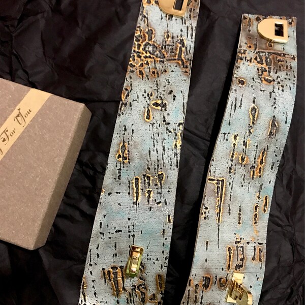 Bronze Python Cuff Bracelet, Boho Leather Bracelet for Woman, Unique ...