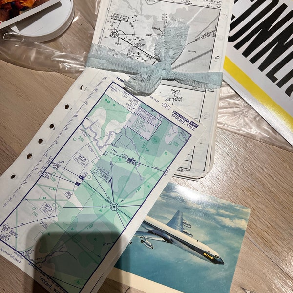 50 Vintage Flight Aviation Pilots Maps, Coordinates, Paper Ephemera ...