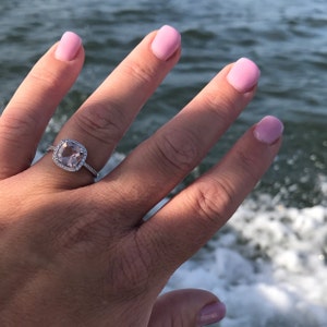 Dudee Flower Cluster Jewelry Wedding Pink CZ Silver engagement rings for teens old fashion rings for women Dudee Flower Cluster Jewelry Wedding Pink CZ Silver engagement rings for teens old fashion rings for women