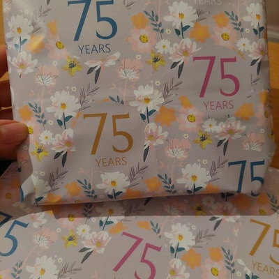 2 Sheets 70th Birthday Wrapping Paper Age 70 Birthday White - Etsy UK