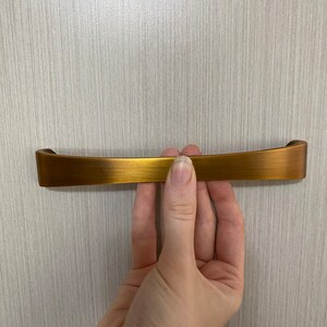Pack 5 Tiradores De Latón Cepillado Para Muebles | Asas Para Puertas Y Cajones | Estilo Moderno GooKi