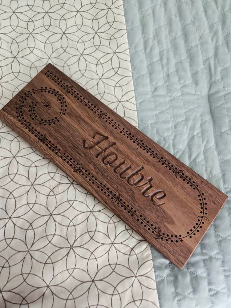 Custom Cribbage Board with Flower Design, Mother&#39;s Day Gift For Mom Birthday