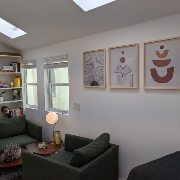 Mid Century Modern Art Print Set of 3, Neutral Geometric Gallery Wall ...
