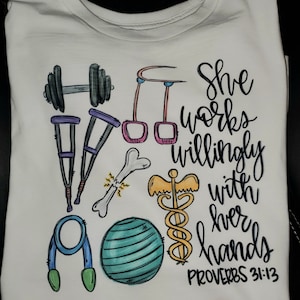 Profession PNG Design Printable Art Physical therapist png Digital Download proverbs 31:13 Hand Drawn