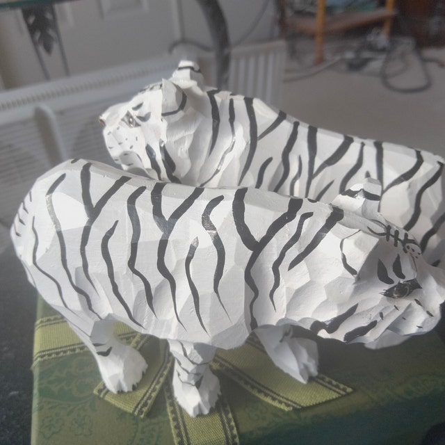 Bloc à Sculpter Tigre En Bois - Planches, Modèles Et Kits Sculpture, Neuf