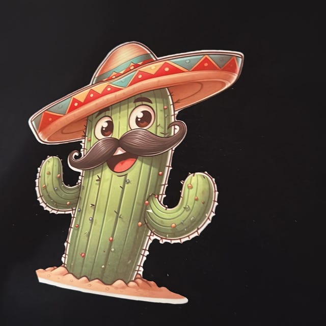 Boutons De Manchette Argent Sterling 925 émaillés Mexicains - Cactus & Homme Au Chapeau - Vintage #8186