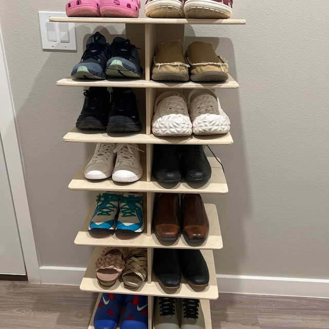 Shoe Tower Minimalist Design Wooden Shoe Rack Closet Organizer Wood Shoe Tower Shoe Storage Closet Organization Housewarming Gift CARRIE Etsy