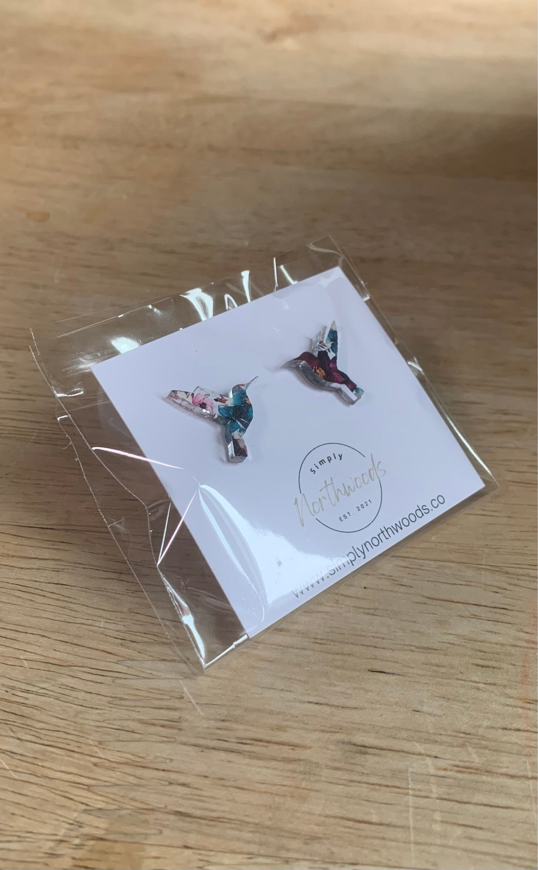 Hummingbird earrings stud, floral earrings, small studs, birthday gift for grandma, bird studs, bird lover gift, hummingbird jewelry, floral